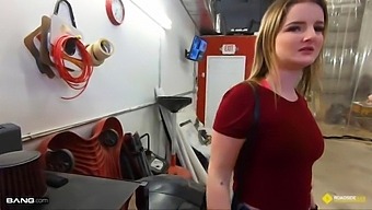 Mechanic Gets Paid In Sex By Voluptuous Blonde Roadside