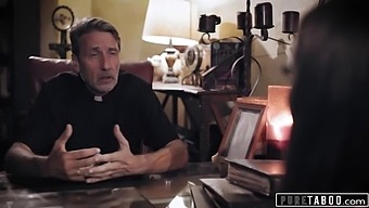 Teen With Big Natural Tits Gets A Taboo Gay Blowjob From A Priest