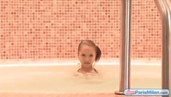 Paris Milan, The Young Vixen, In A Bikini Soaking In The Jacuzzi For Your Pleasure