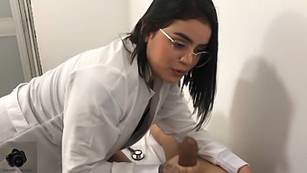 Spanish Teen Doctor With Big Ass Gives Oral Help To Patient With Erectile Dysfunction.