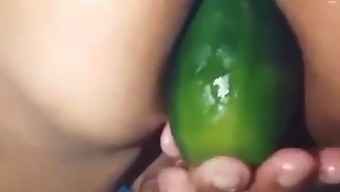 Stepmother'S Big And Thick Anal Penetration With Cucumber, Sending Me Explicit Photos As Proof